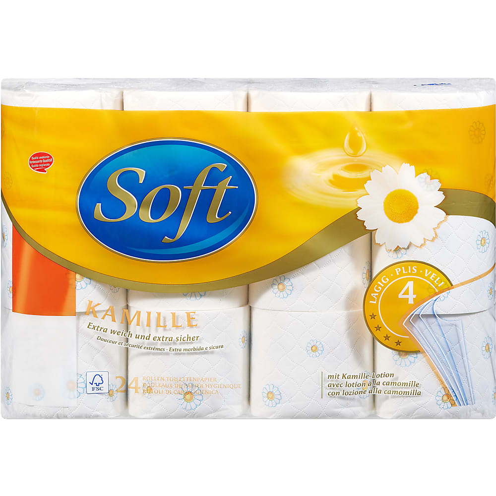 Achat Soft · Papier de toilette · 4 plis Avec lotion à la camomille • Migros Online