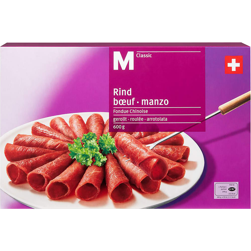 Kaufen MClassic · Fondue Chinoise gerollt · Rind • Migros