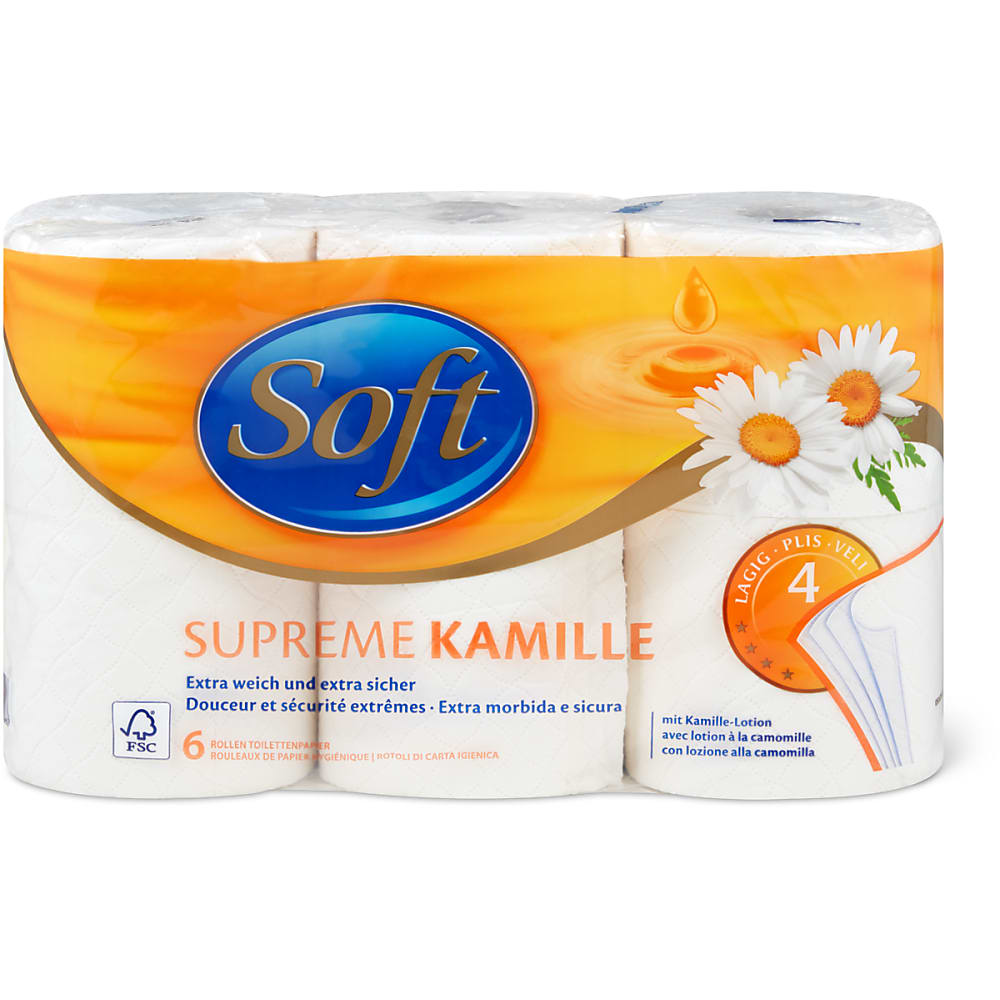 Buy Soft Supreme · Toilet paper · With chamomile lotion • Migros