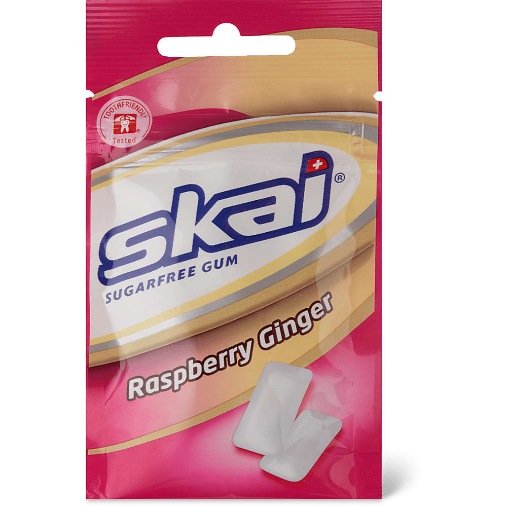Buy Skai · Chewing gum · Raspberryginger, sugarfree • Migros