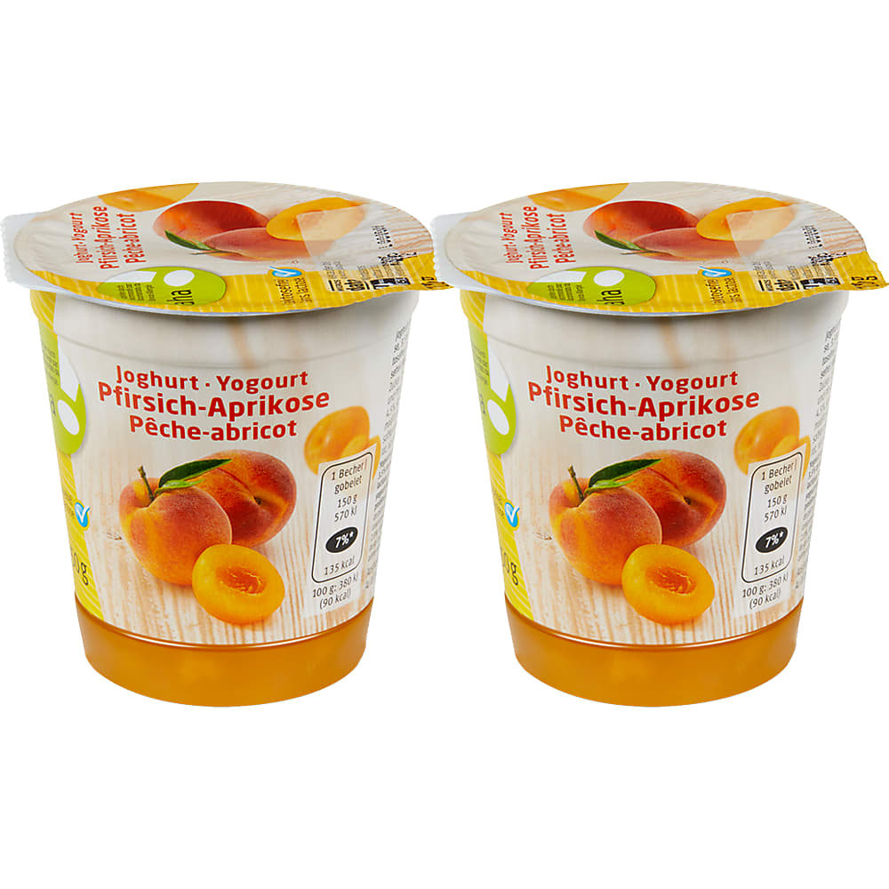 Kaufen aha! · Joghurt - Laktosefrei · Pfirsich-Aprikose • Migros