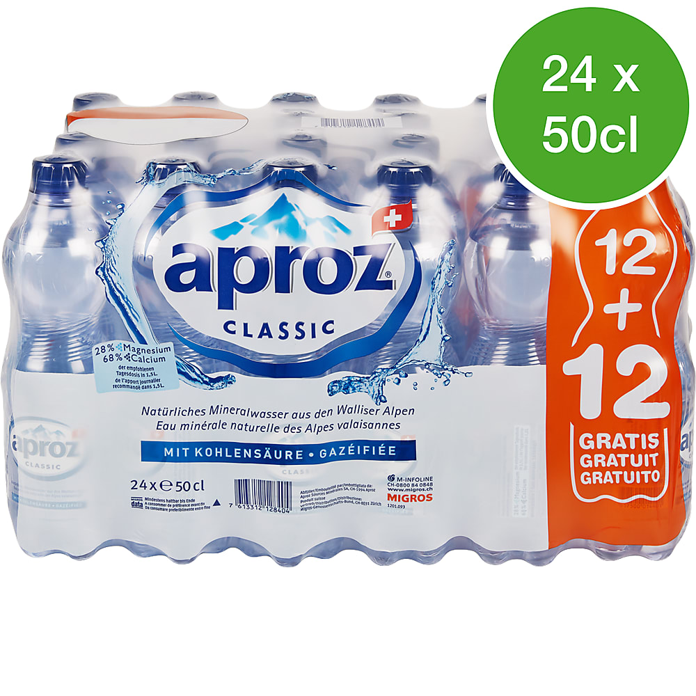 Buy Aproz Classic · Natural mineral water · Sparkling • Migros
