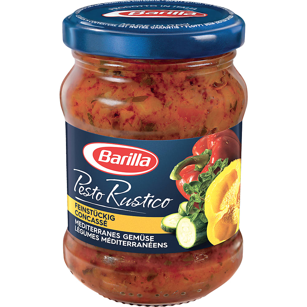 Buy Barilla Pesto Rustico · Pesto Rustico · avec légumes méditerrannéens • Migros