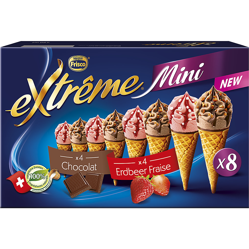 Achat Nestlé Frisco Extrême · Mini · 4x Chocolat, 4x Fraise