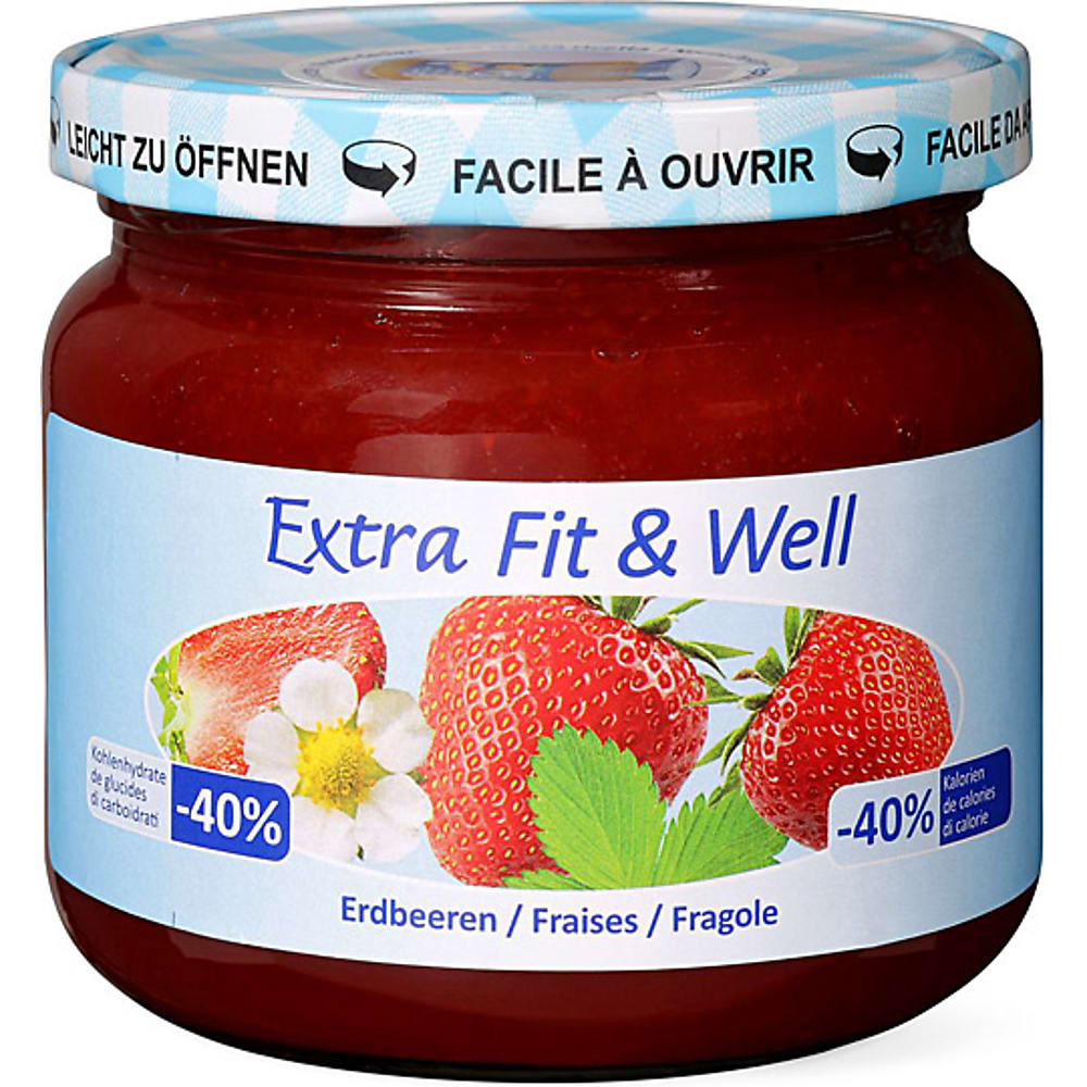Achat Extra · Confitures en portions · coings, fraises, mûres • Migros