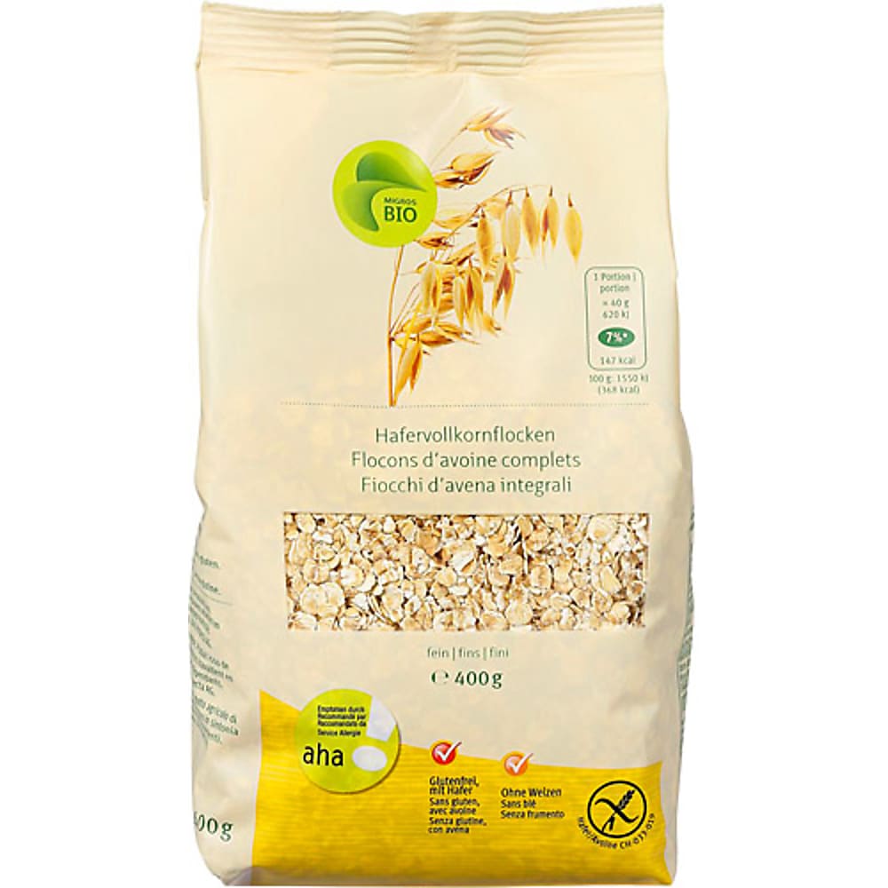 Acquista Bio aha! · Fiocchi d'avena integrale · Senza glutine • Migros