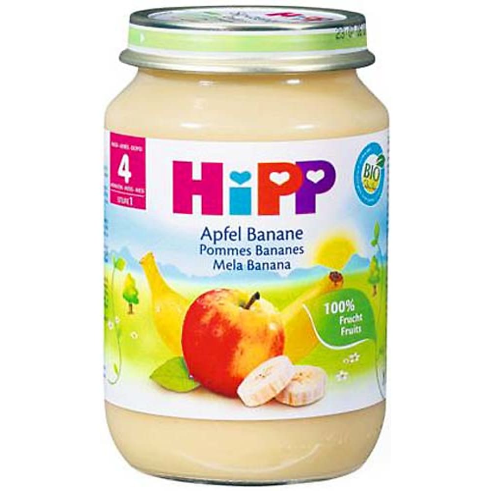 Achat HiPP Bio · Petit pot compote pommes et bananes · Dès 4 mois