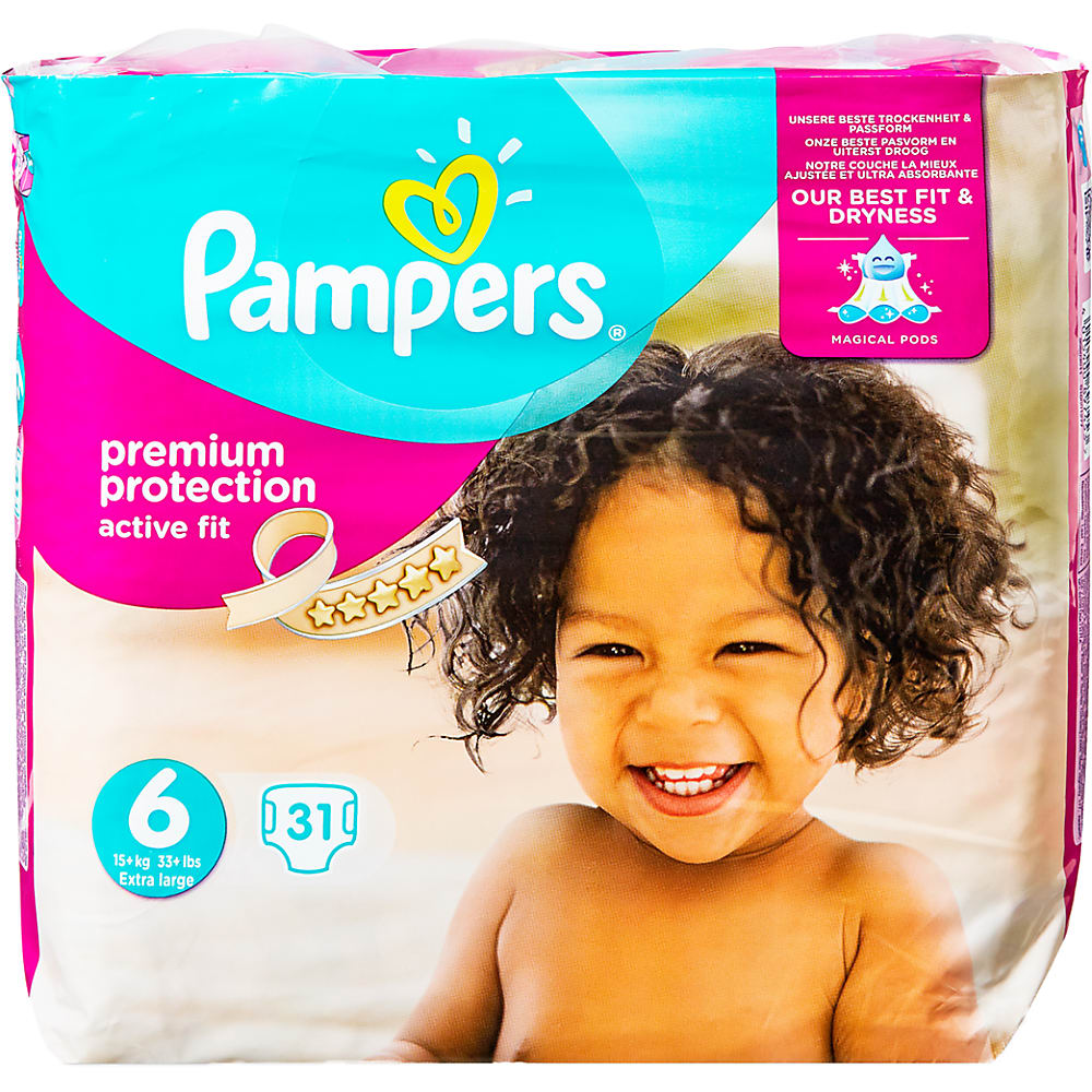 Pampers Couches bébé taille 6 : 15Kg et + premium protection pants 