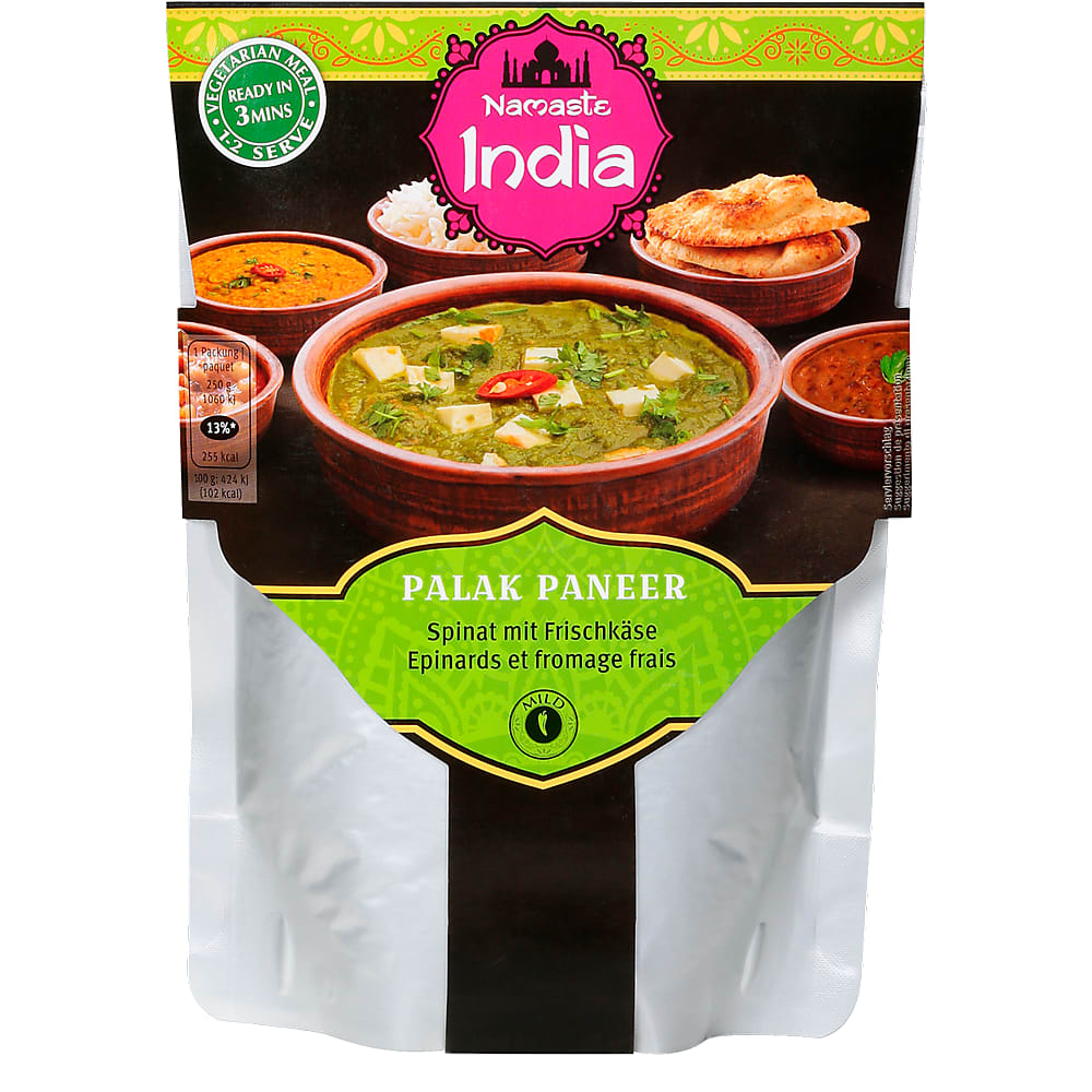 Namaste India · Spinat mit Frischkäse · Palak Paneer • Migros