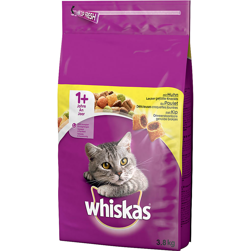 Whiskas · Aliment complet pour chats adultes · poulet 1 an et + • Migros