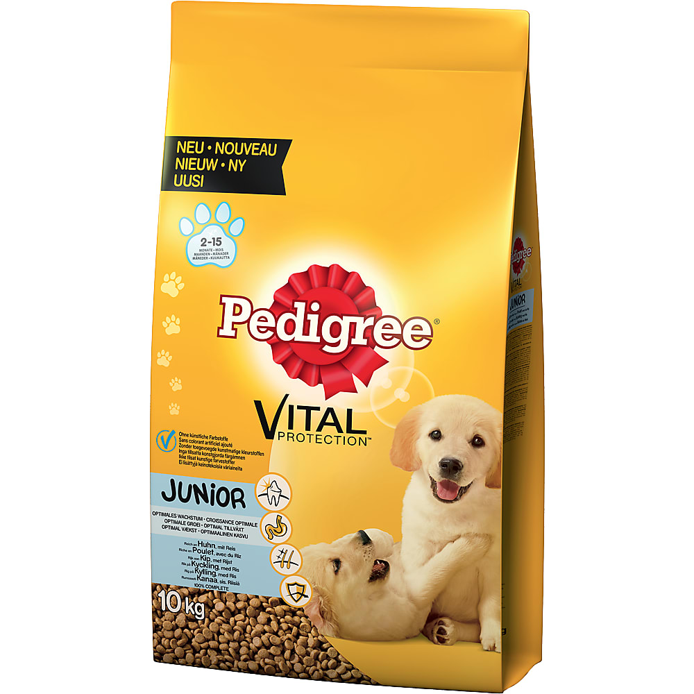 Pedigree Junior · Croquettes pour chiens · Poulet et légumes • Migros