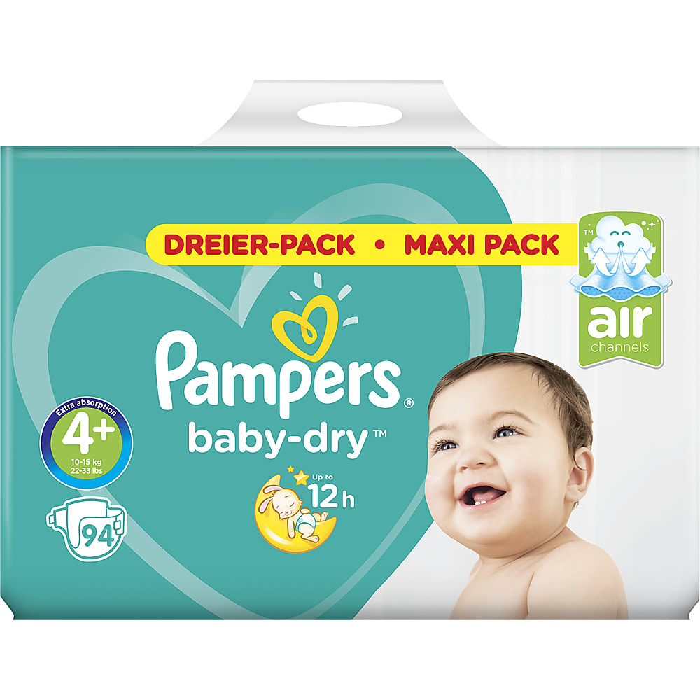Buy Pampers Baby Dry Maxipack · couches · Taille 4+, 10-15kg • Migros Online