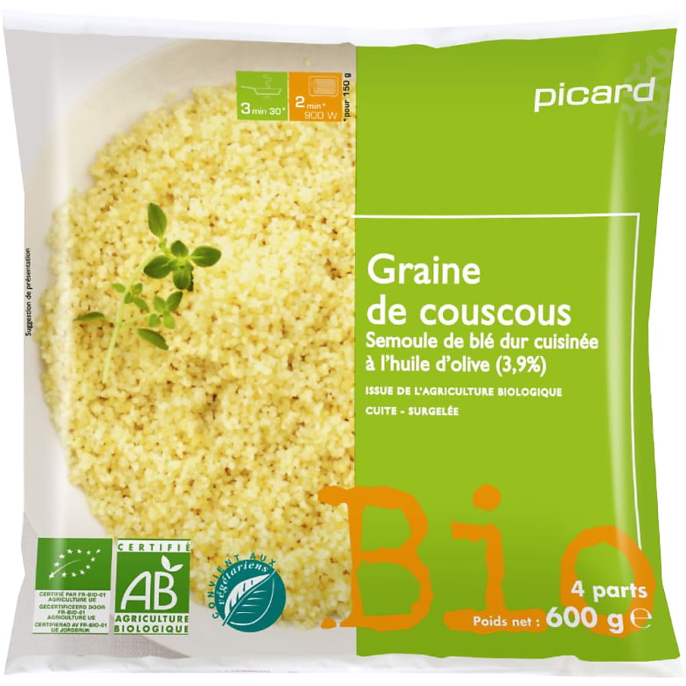 Picard · Graine de couscous cuisinée Bio · à l'huile d'olive • Migros