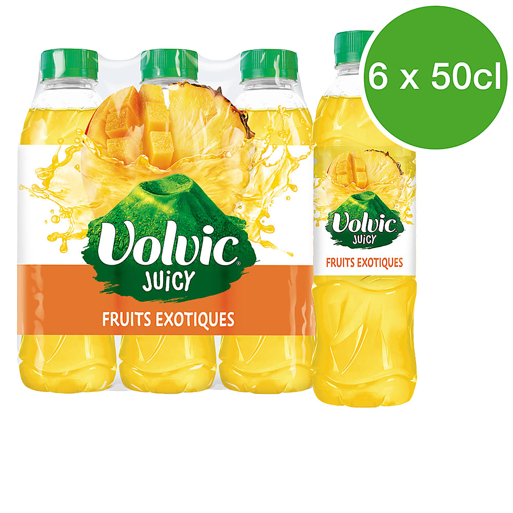 Volvic Juicy · Eau minérale au Jus · Fruits Exotiques • Migros