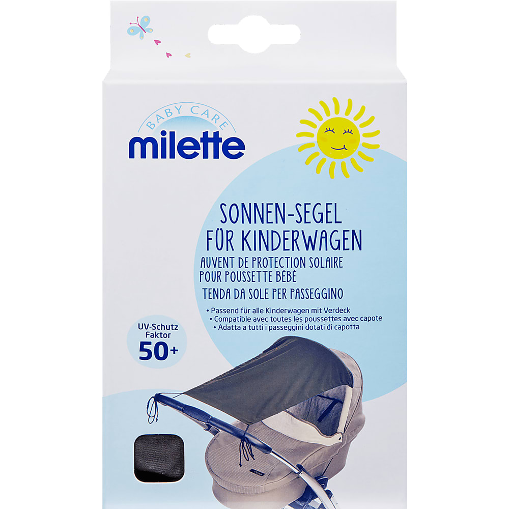 Acquista Milette Baby Care · Tenda da sole · Per carrozzine - fattore di  protezione UV 50+ • Migros