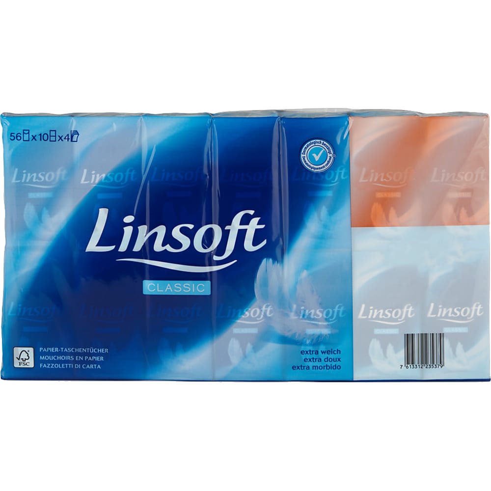 Achat Linsoft · Mouchoirs de poche · 15 x 10 feuilles, 4 plis • Migros