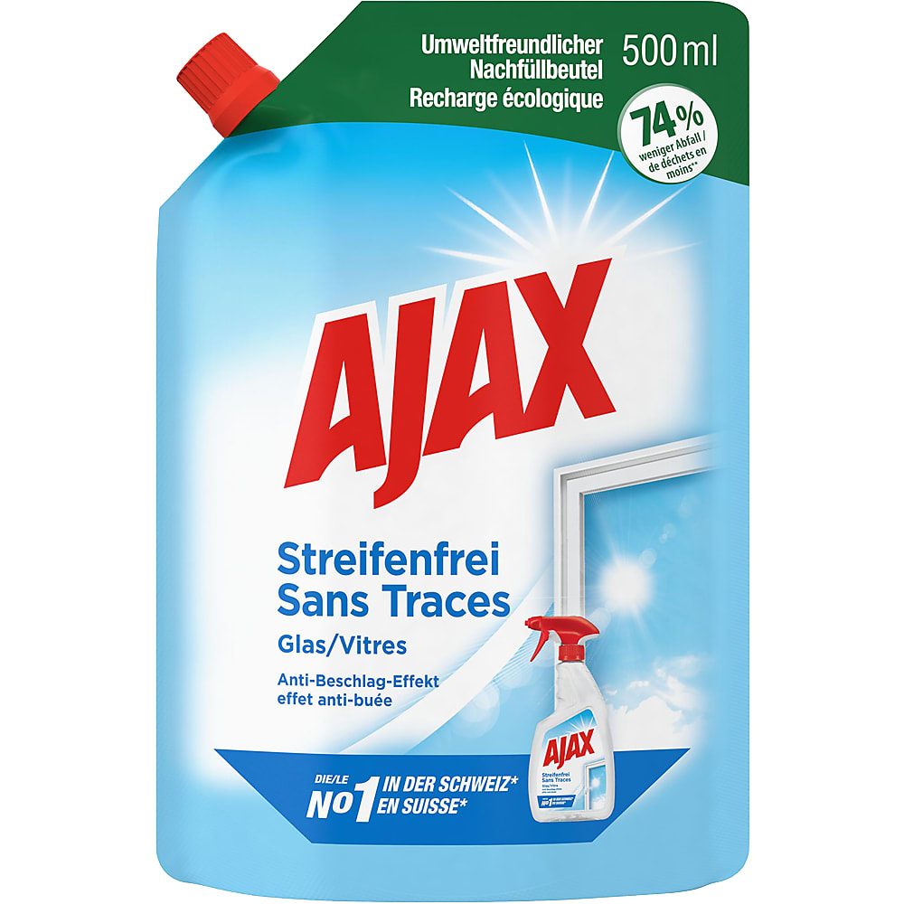Achat Ajax · Nettoyant pour vitres · Pour un résultat étincelant et  limpide, recharge • Migros