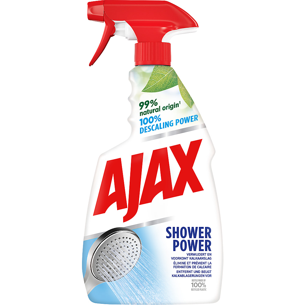 Ajax Shower Power · Bathroom cleaner · Removes and prevents limescale