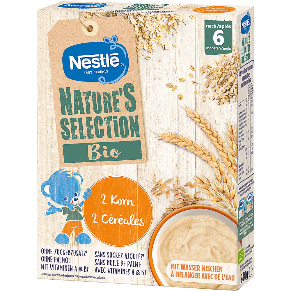 Achat Nestlé Baby Cereals · Aliment pour nourrissons et enfants en bas âge  · Dès 6 mois - Bio - 2 Céréales • Migros