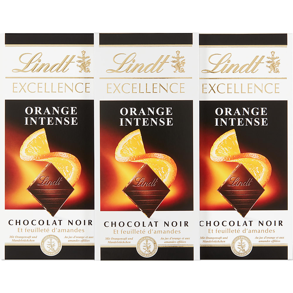 LINDT Excellence Tablette de chocolat noir à l'orange