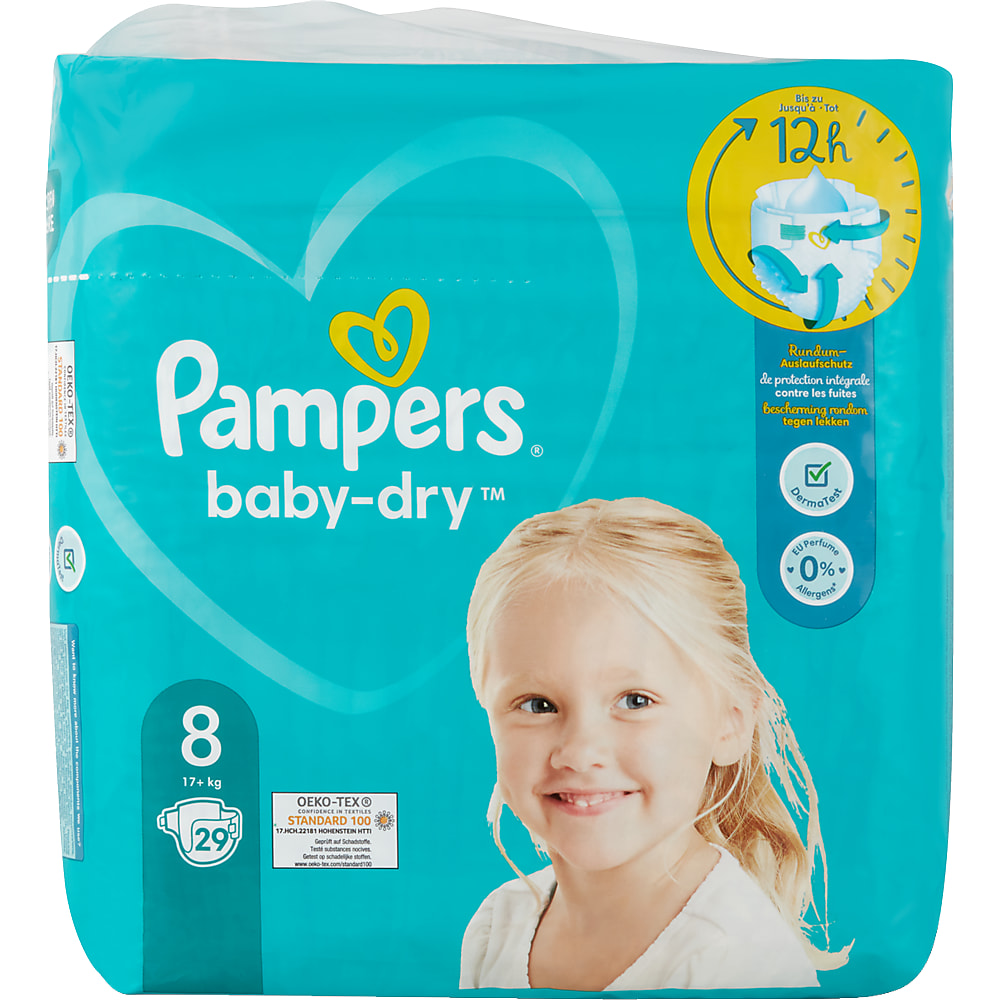 Acquista Pampers Baby Dry · Pannolini · Taglia 8 - 17+ kg • Migros