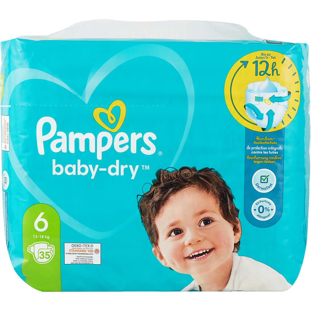 Pampers Baby-Dry XXL taille 7, 15+ kg 31 pièces