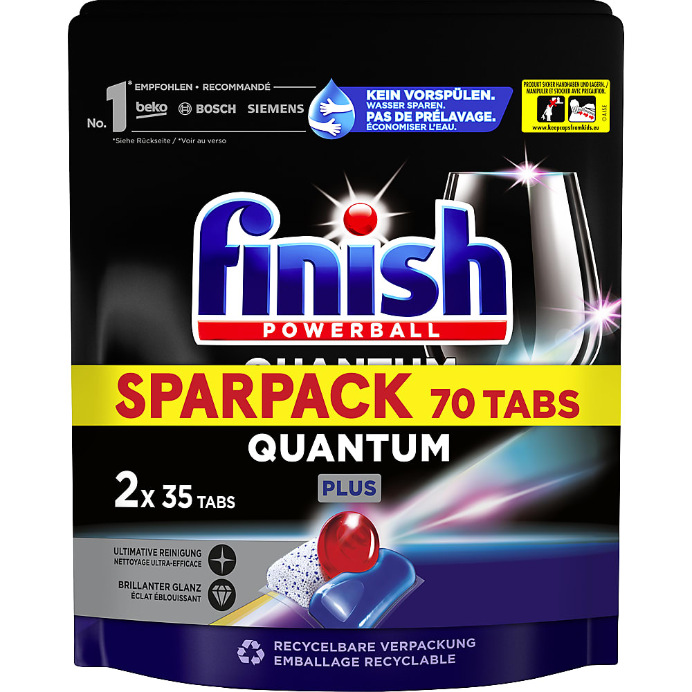 Finish Quantum Plus · Tablettes pour lavevaisselle · Regular