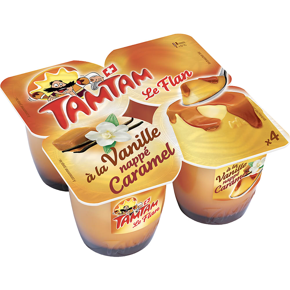 Achat Tam Tam Le Flan · Dessert lacté · Vanille nappé Caramel • Migros