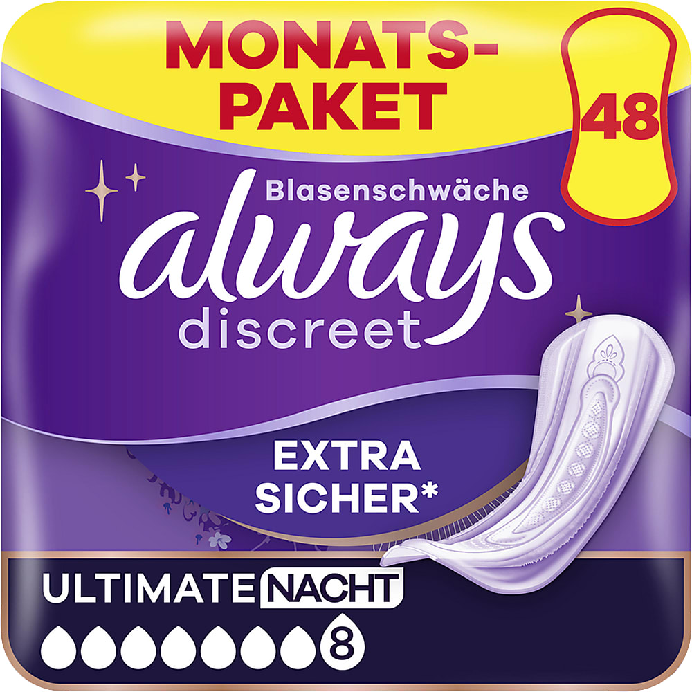 Always Discreet Inkontinenz-Einlagen, Klein, Für Empfindliche