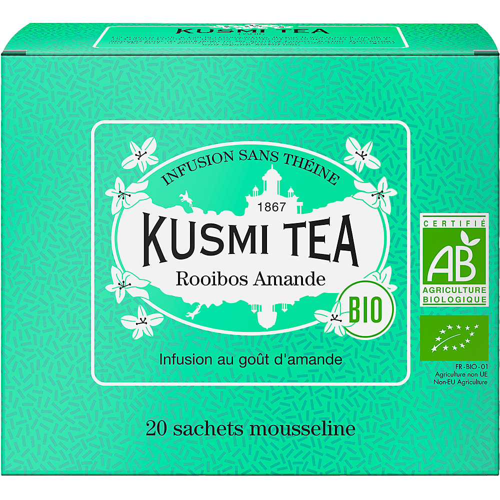 Kusmi Tea Rooibos Vanille Infusion Bio Boîte 20 Sachets
