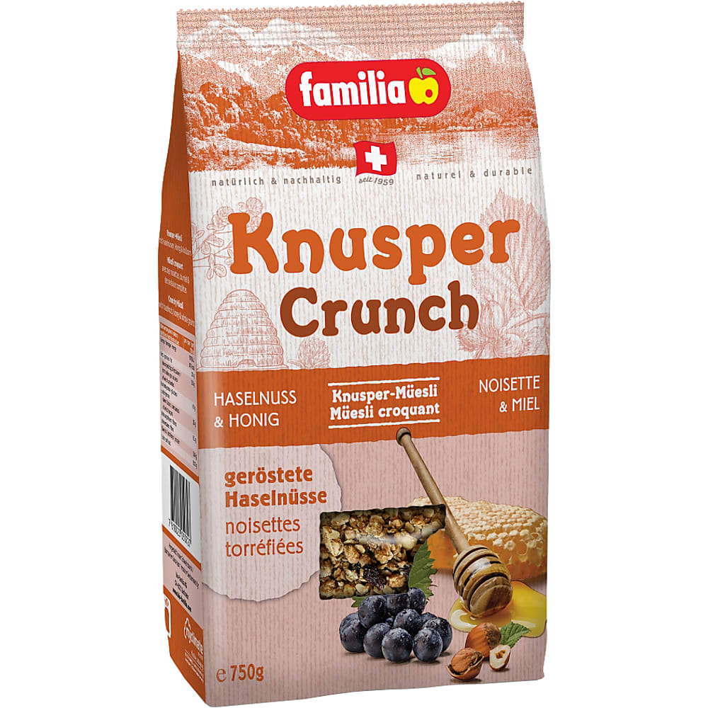 Familia Knusper Crunch · Finely roasted crunchy muesli · Hazelnut and ...