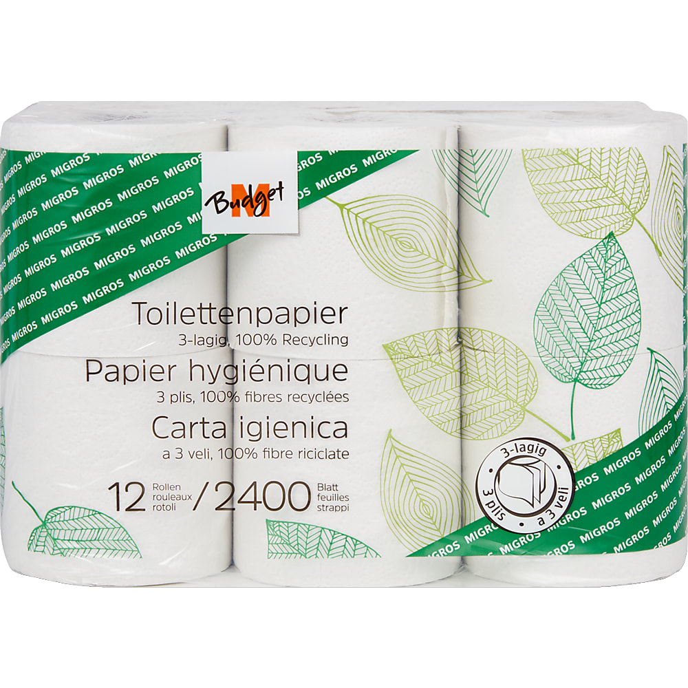 Buy MBudget · Toilet paper · 3 recycling • Migros