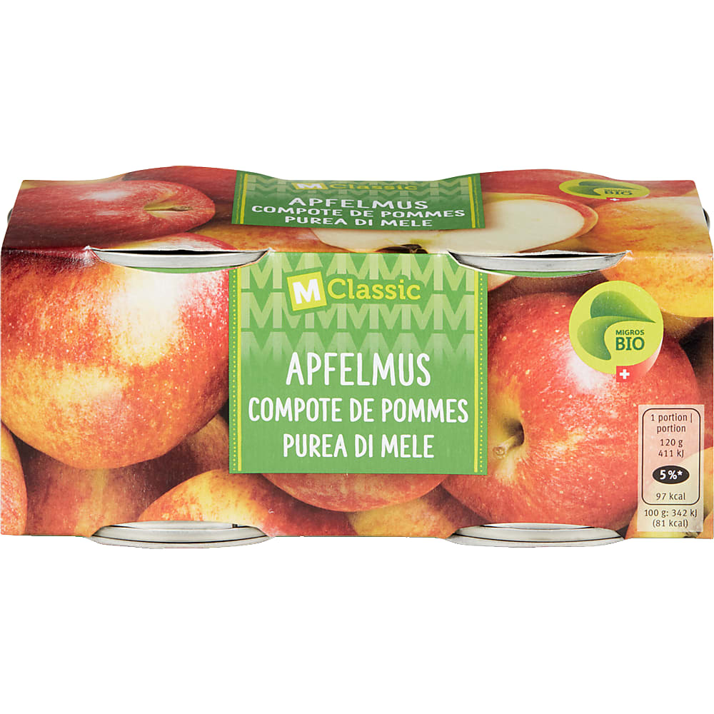 Achat MClassic · Compote de pommes bio • Migros