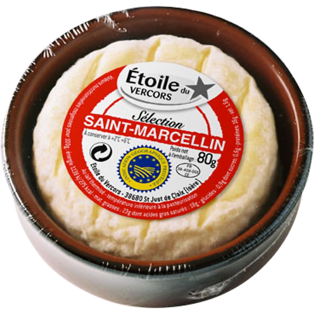 Achat Saint Marcelin Sélection · Fromage à Pâte Molle Croute Lavée Au Lait Cru De Vache · Etoile 