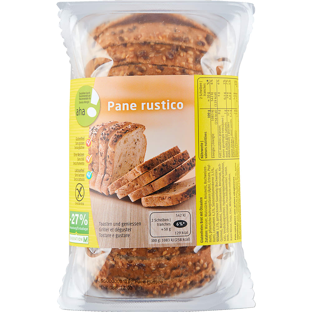 Buy aha! · pane rustico · Gluten free, Lactose free, No nuts, No wheat