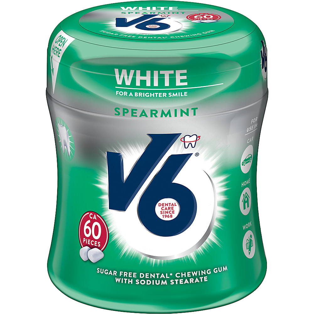 Buy V6 · Chewing Gum sans sucre avec édulcorants · White Spearmint • Migros