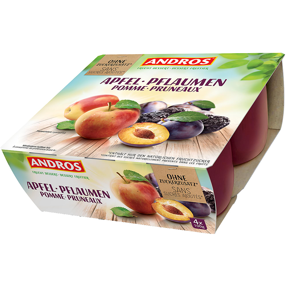Kaufen Andros · Fruchtmus · Apfel &amp; Pflaume • Migros