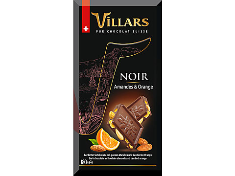 VILLARS Tablette de chocolat noir Suisse aux amandes 1 tablette