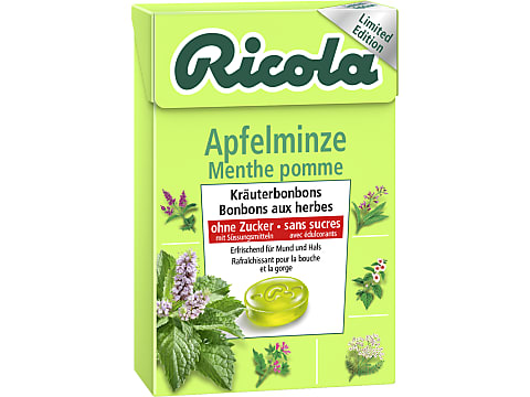 Ricola · Kräuterbonbons · Apfelminze Ohne Zucker Limited Edition