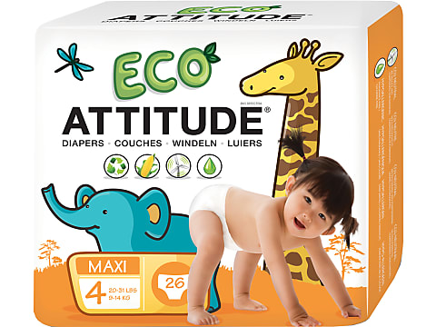 Buy Attitude · Couches jetables écologiques · Taille 4. Poids 9-14 kg •  Migros