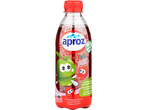 Kaufen Aproz Kids · Kalorienarmes Tafelwasser mit natürlichem Aroma ·  Erdbeer-Apfel • Migros