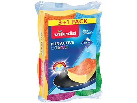 Vileda 116514 Glitzi Pur Active Schwamm - Teflon Töpfe Und Pfannen, 2-Pack – EU