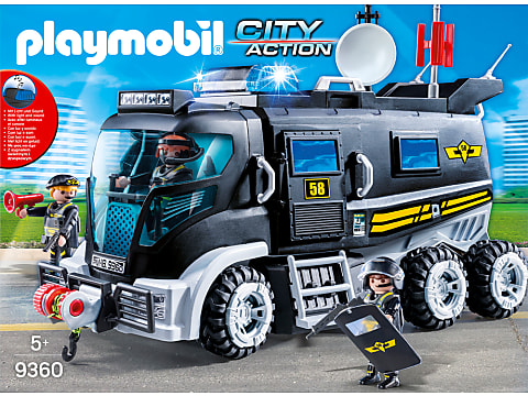 Playmobil 9360 camion policier d'élite avec sirène et gyrophar - Playmobil