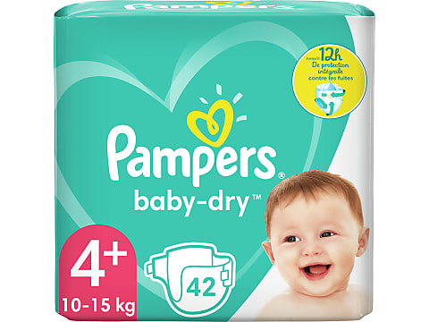Achat Pampers Baby Dry · couches · Taille 4+ Maxi Plus 10-15kg