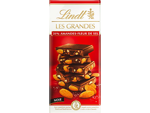 Achat Lindt Les Grandes · Tablette de chocolat · noir - Amandes & Fleurs de  Sel • Migros