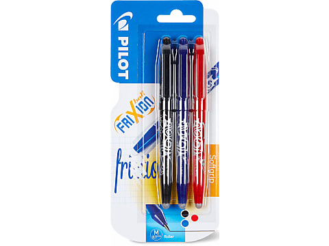 Pilot 2 stylos FriXion Ball 0.7 noir bleu recharges et gomme