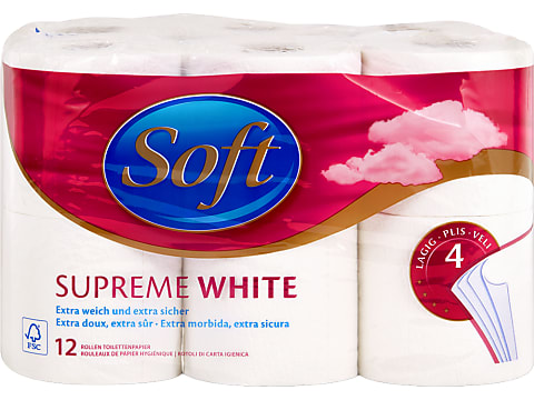 Soft Supreme White Toilet paper 4 ply Migros