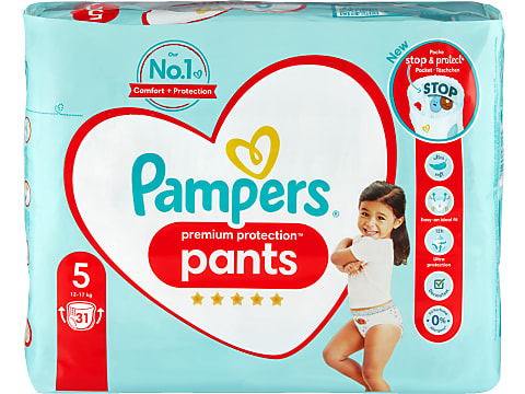 Achat Pampers Premium Protection · Couches · Taille 5 - 12-18 kg - Pants •  Migros