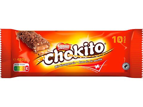 Achat Chokito · Barre chocolatée au caramel, riz soufflé enrobés de chocolat  de lait . · 10 barres • Migros