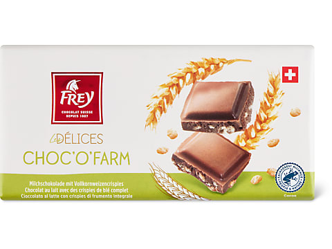 Achat Frey Les Délices · Tablette de chocolat · Au lait avec crispies de  blé complet • Migros Online